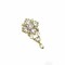 Vintage Crystal Hanging Rhinestone Brooch Pin For Bridal DIY Crafts 3 3/4 Inch X 1 1/2 Inch